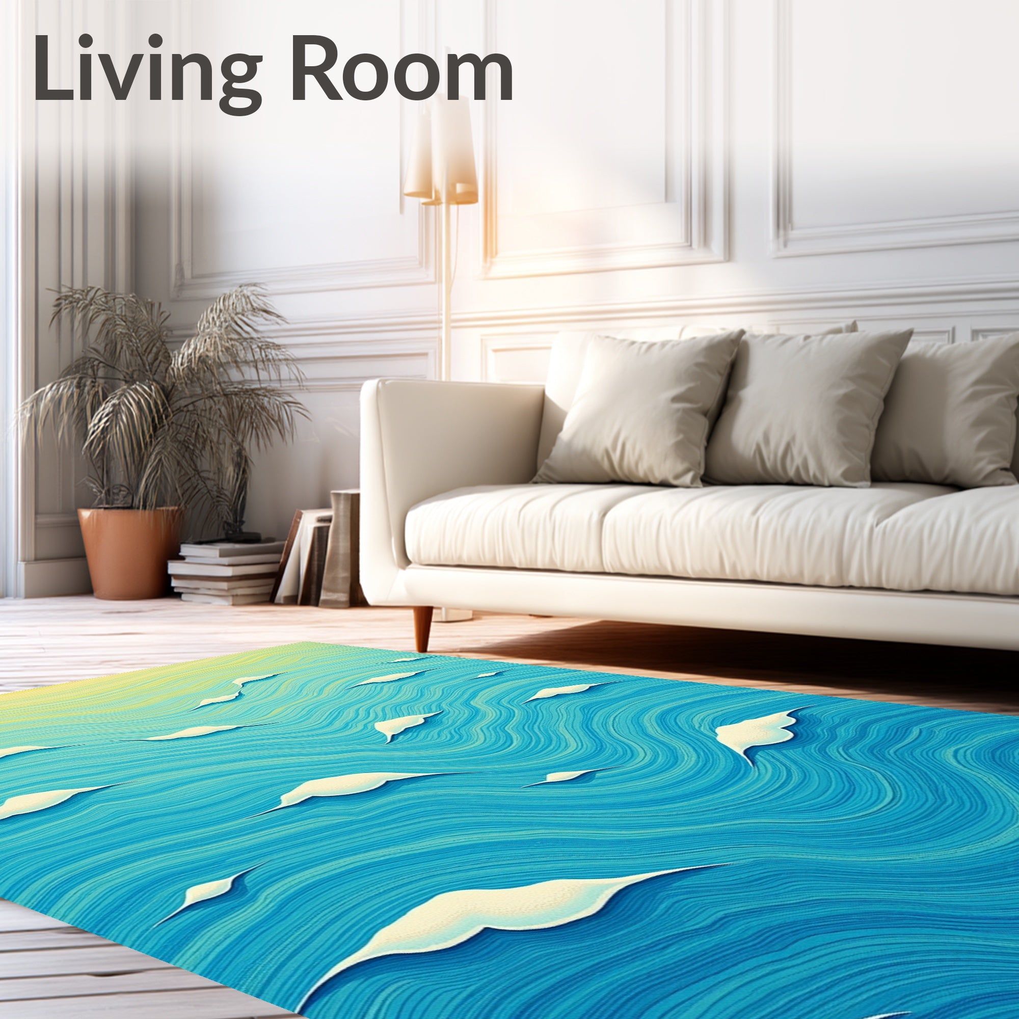 Dreamy Blue Sky with Floating Clouds Rug