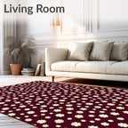 Burgundy Floral Scatter Rug