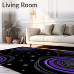 Bold Violet Swirls Starry Night Rug