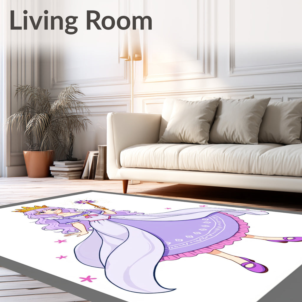 Enchanting Lavender Princess Wand Stars Rug