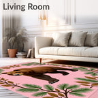 Brown Bear Forest Pink Rug