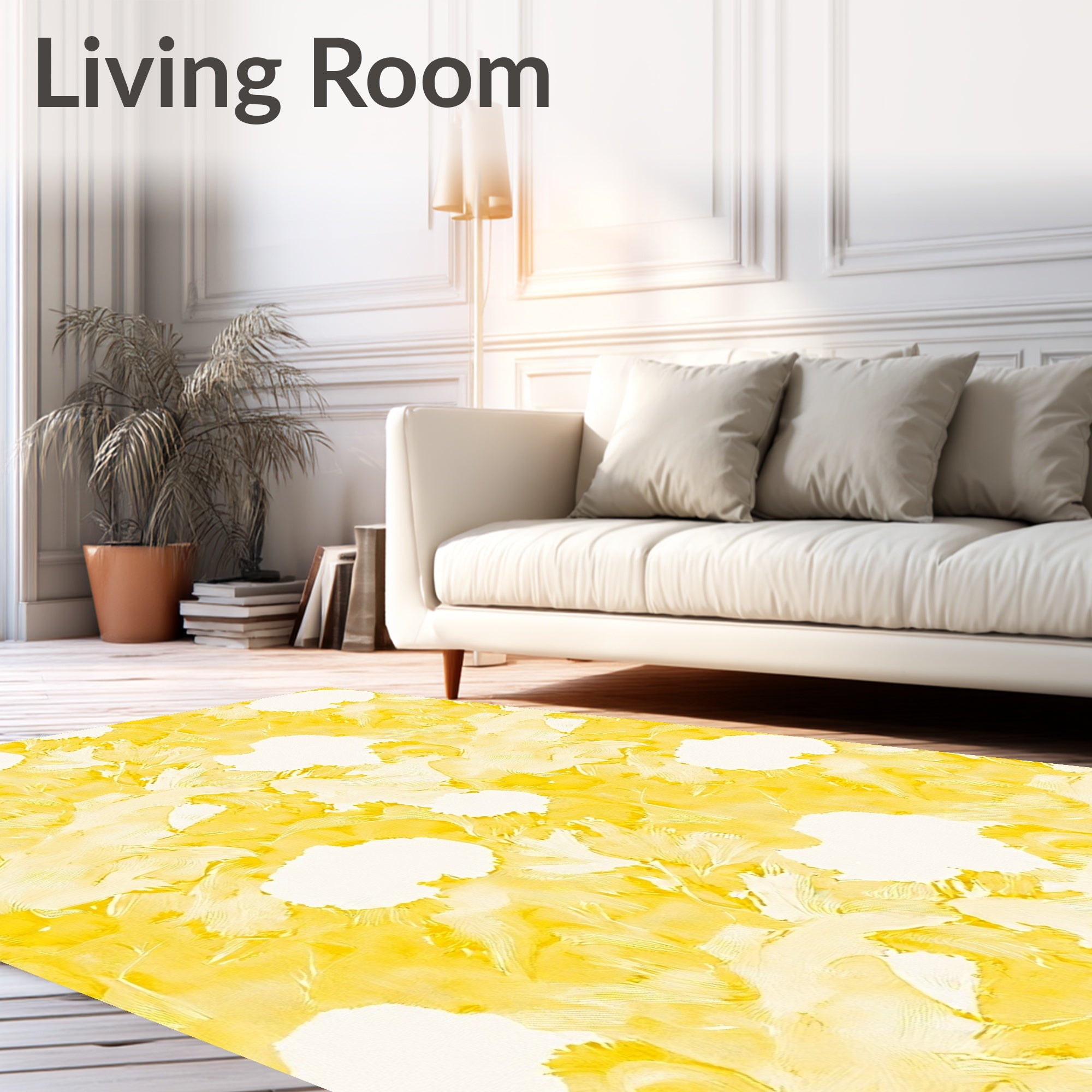 Bright Yellow Watercolor Blossom Rug