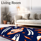 Cosmic Orange Planet Swirl Rug