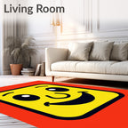 Happy Yellow Face Smiley Face Rug