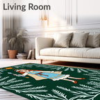 Enchanted Forest Princess Crowned Queen Rug