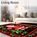 Festive Santa Claus Folklore Garland Rug