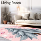 Pink Snowflake Christmas Tree Ornament Rug