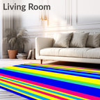 Vibrant Multicolored Vertical Stripe Rug