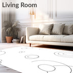 Abstract White Swirling Circles Harmony Rug