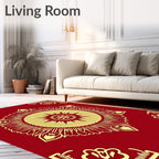 Crimson Gold Radial Medallion Rug
