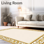 Golden Flourish Border Rug