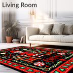Whimsical Christmas Elf Workshop Holly Rug