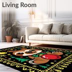 Cute Sloth Christmas Ornament Scene Rug