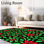 Classic Red Holly Berry Wreath Rug