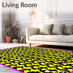Bold Yellow Abstract Jigsaw Puzzle Rug