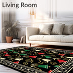 Festive Red Green Bell Garland Rug