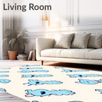 Wavy Blue Creature All Over Rug
