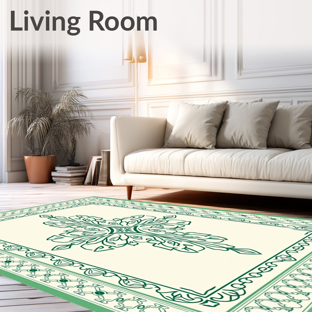 Ornate Verdant Botanical Flourish Rug