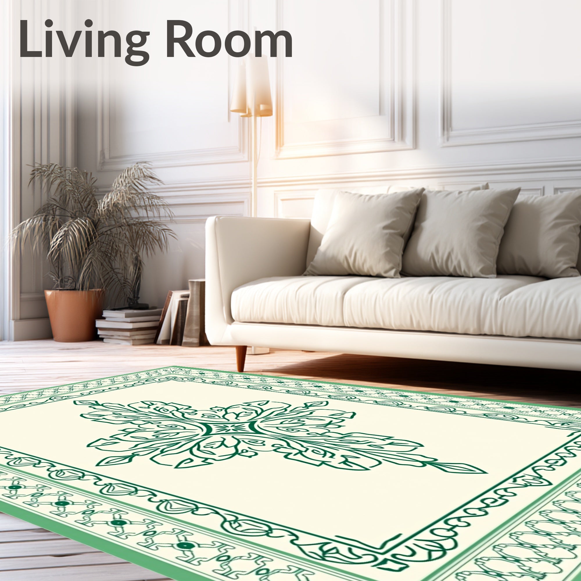 Ornate Verdant Botanical Flourish Rug