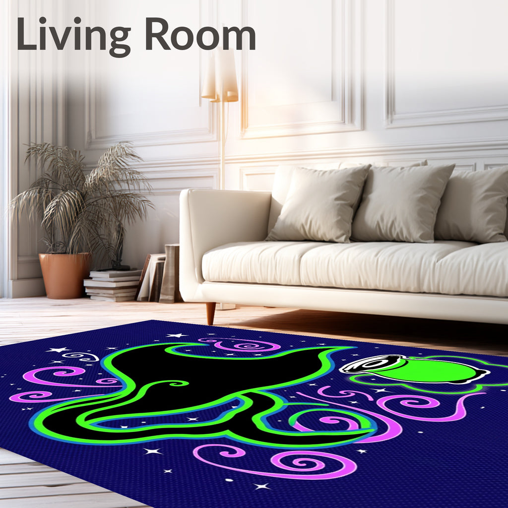 Whimsical Witch Hat and Cauldron Rug