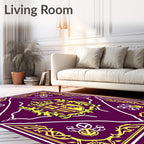 Plum and Gold Regal Crest Rug