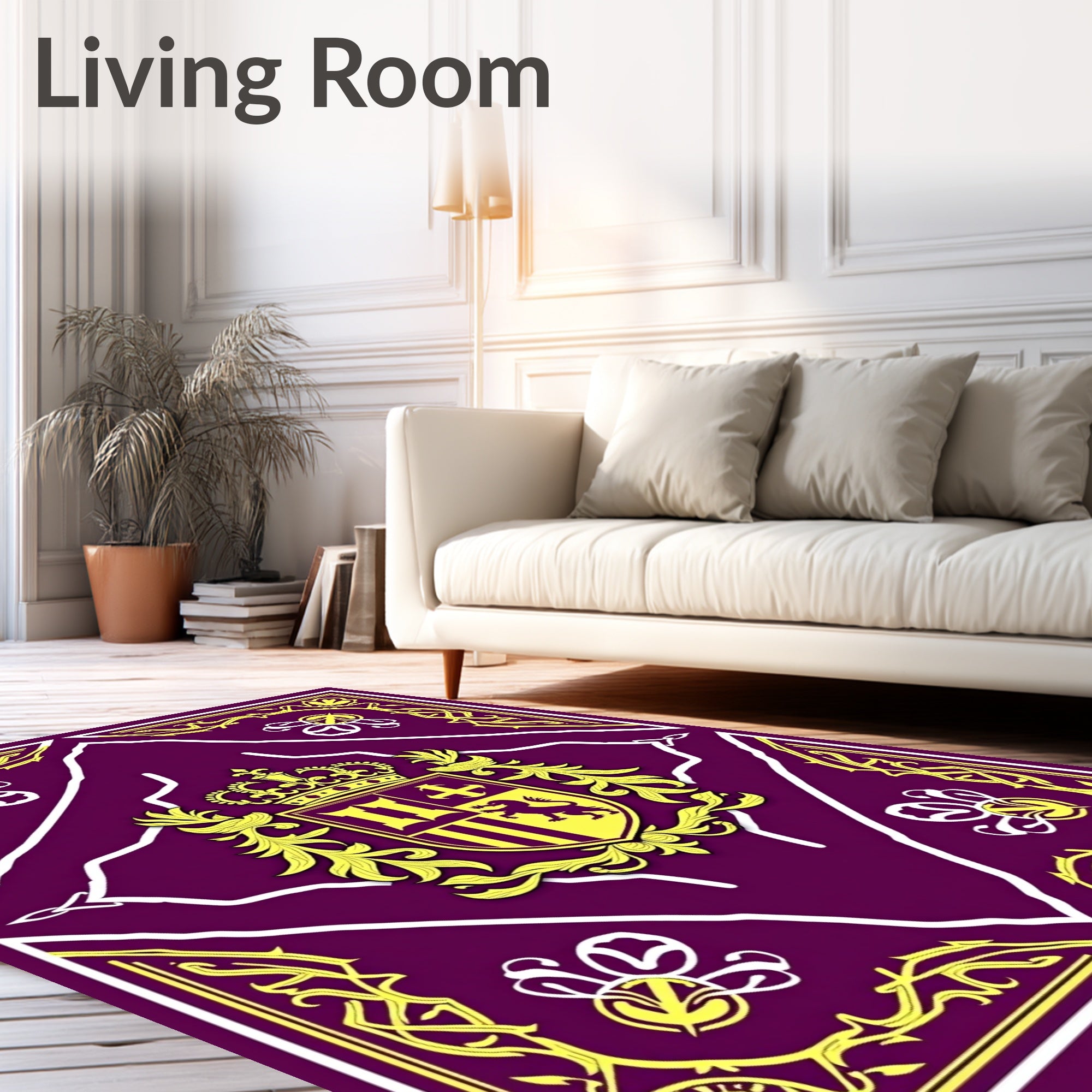 Plum and Gold Regal Crest Rug