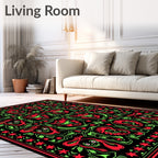 Whimsical Red Green Creature Symmetry Rug