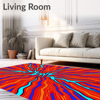 Radiant Electric Blue Wood Grain Rug