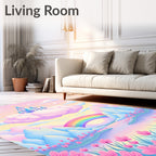 Pastel Cloud Castle Rainbow Meadow Rug