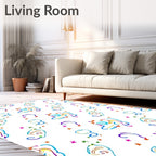 Colorful Abstract Whimsical Stars Scooter Rug