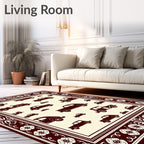 Vintage Car Collection Ivory Background Rug