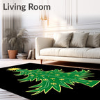 Bright Green Snowflake Christmas Tree Rug