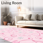 Pink Swirl Snowflake Winter Whimsy Rug