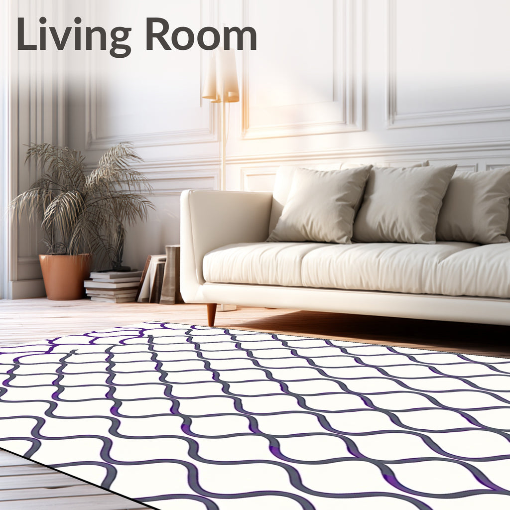 Deep Purple Lattice Waves Rug