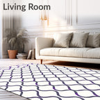 Deep Purple Lattice Waves Rug