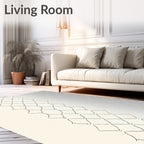 Golden Gray Lattice Detail Rug