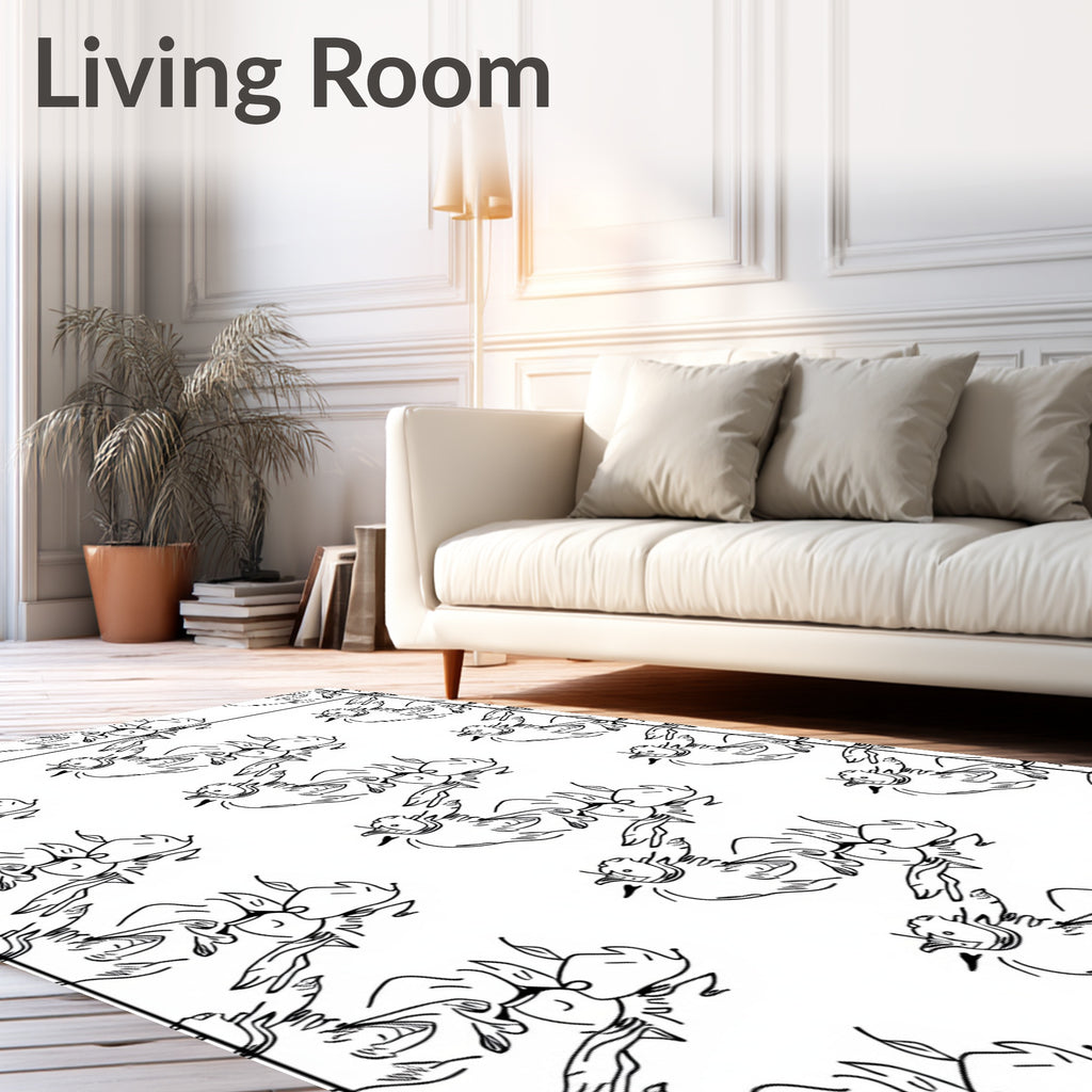 Whimsical Duo Birds Continuous Repeat Rug