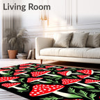 Red White Fly Agaric Mushroom Garden Rug