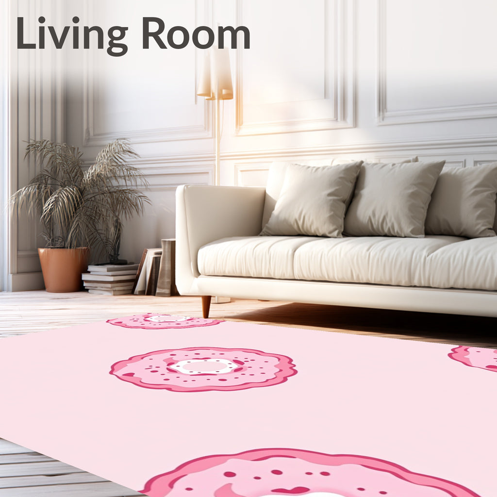 Sweet Pink Donut Sprinkle Collection Rug