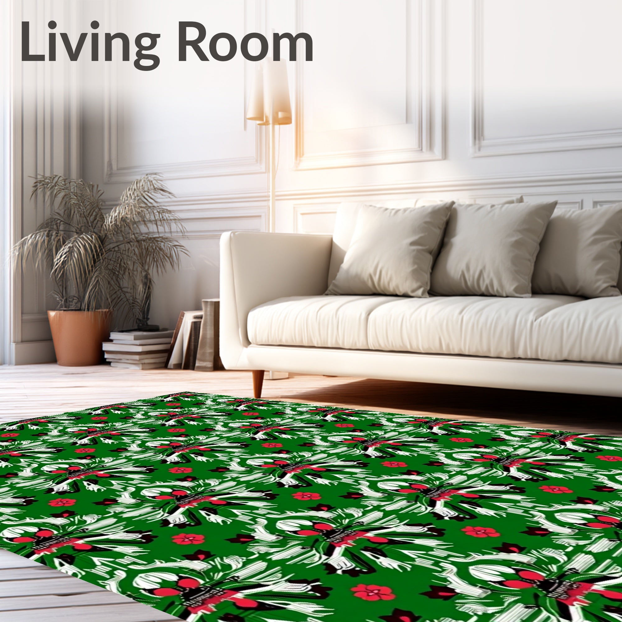 Green Bloom Mandala Rug