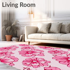 Pink Blooming Cosmos All Over Rug