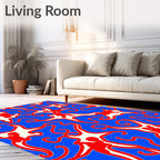 Bold Red Figure Whirlpool Rug