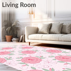 Pink Rose Vine Garden Repeat Rug