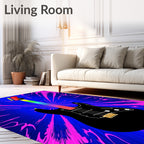 Vibrant Black Rainbow Guitar Burst Rug