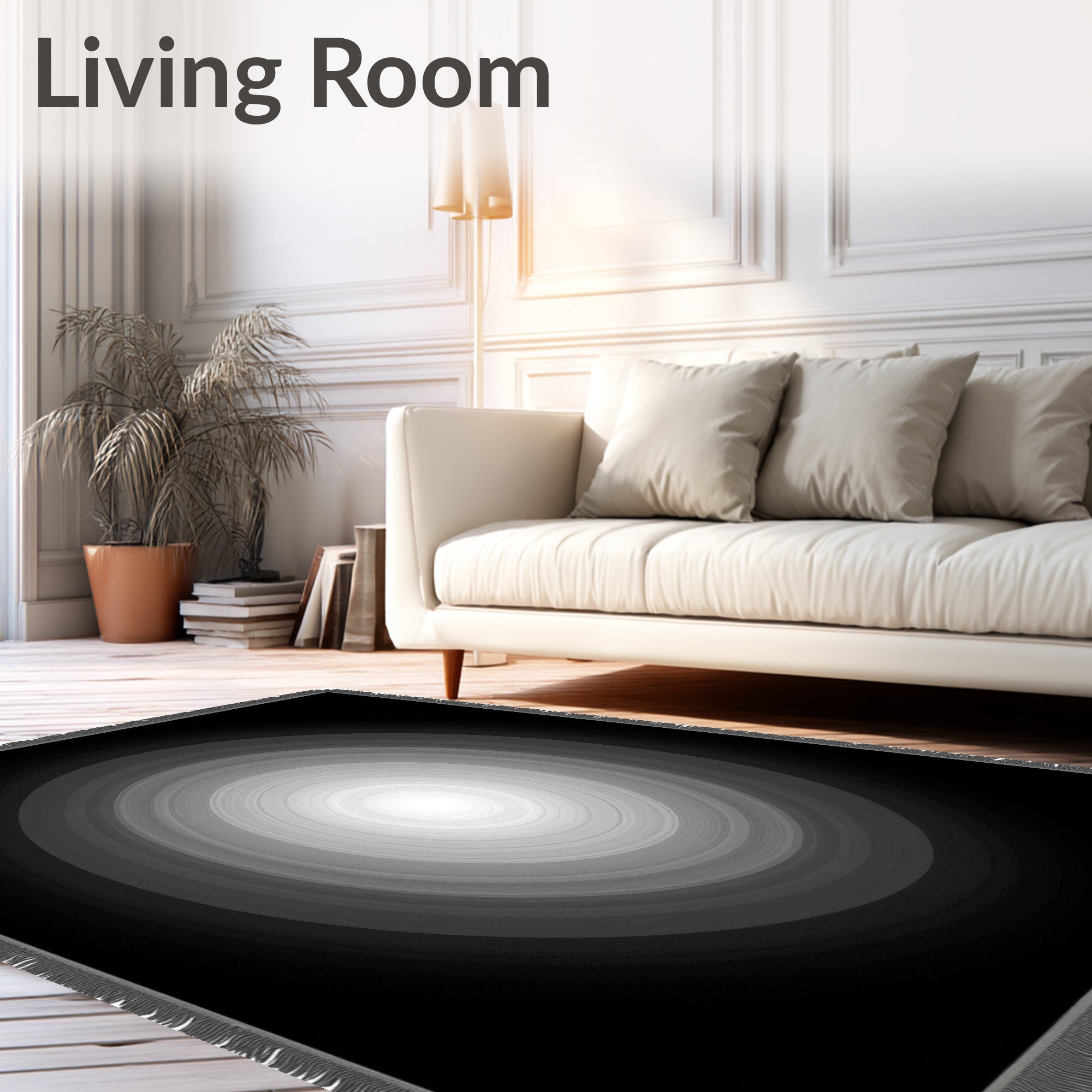 Monochromatic Concentric Circle Gradient Rug