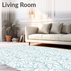 Teal Swirling Vine Flourish Rug