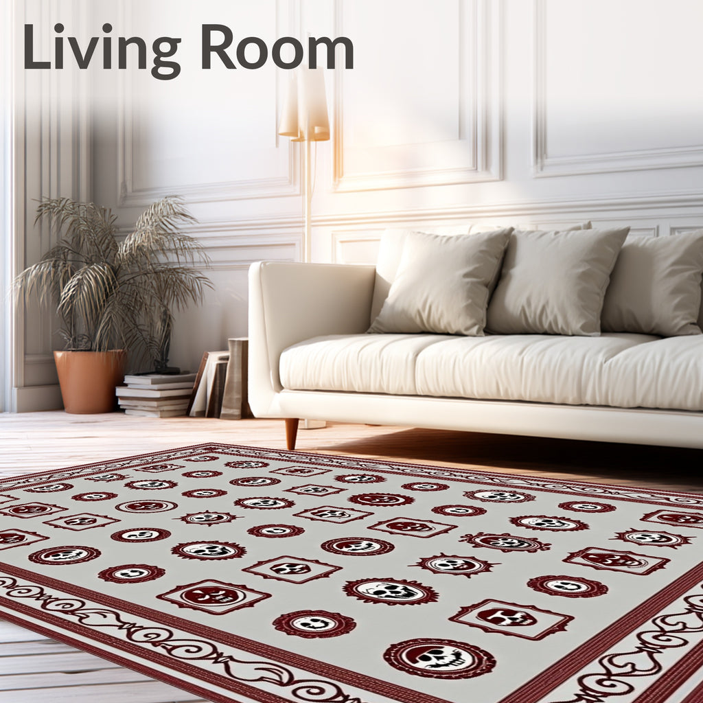 Crimson Skull Portrait Collection Rug