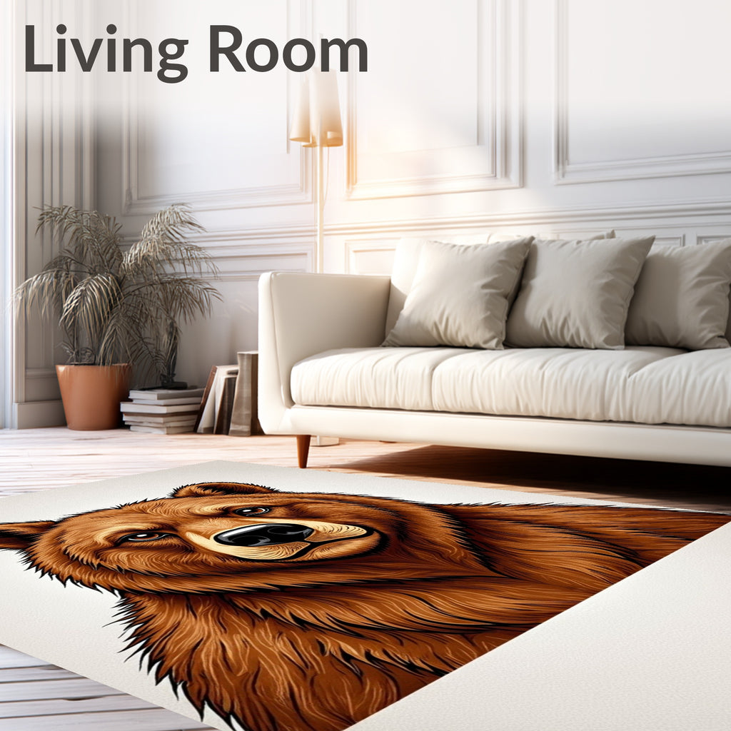 Majestic Brown Bear Portrait Rug