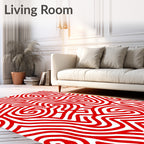 Crimson Swirl Maze Rug