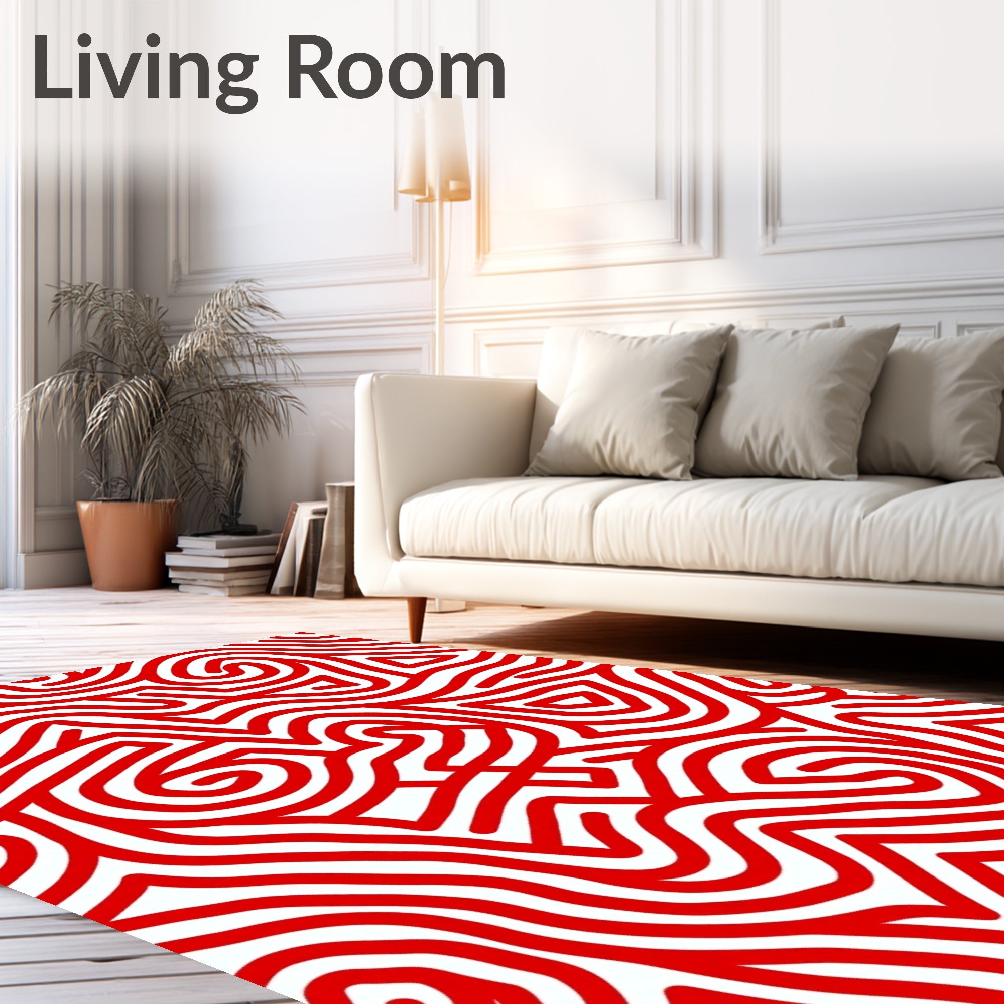 Crimson Swirl Maze Rug